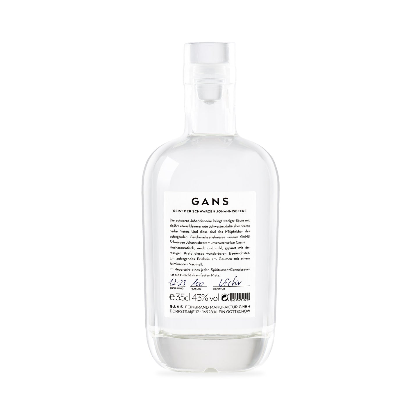 GANS Schwarze Johannisbeere Geist 350 ml